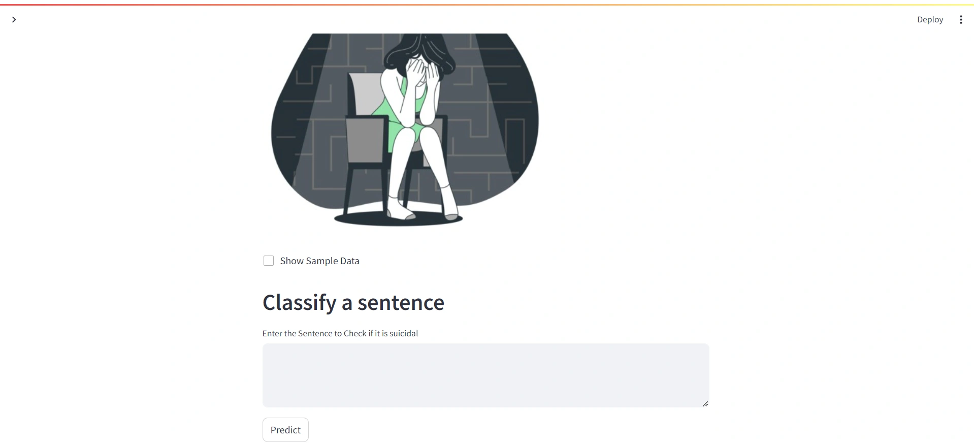 Suicide Predictor website preview image